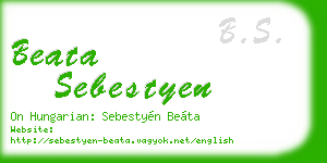 beata sebestyen business card